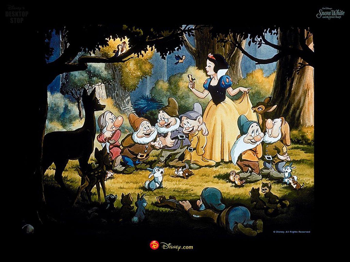 1440x1080 Snow White And The Seven Dwarves In A Woodland Clearing