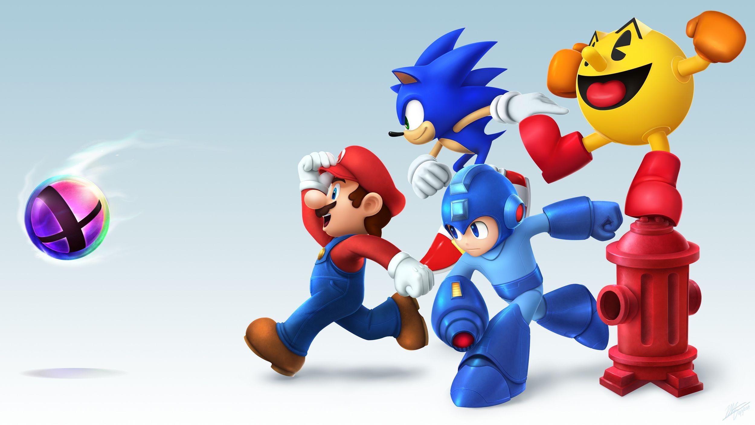 2500x1407 Picture Mario Sonic Adventure Smash Bros Pac Man Mega Man 2500x1407