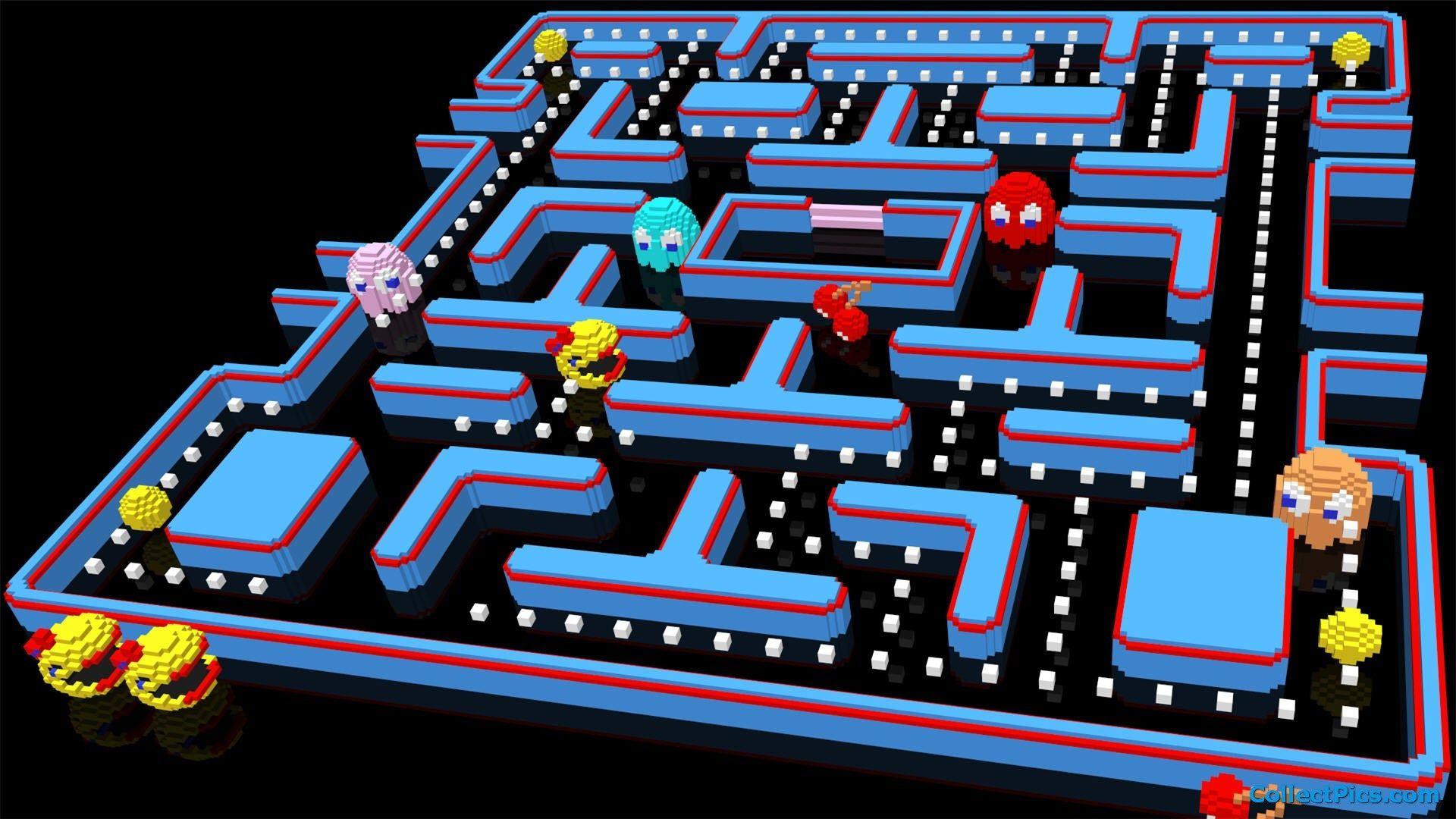 1920x1080 Pacman 3D Wallpaper