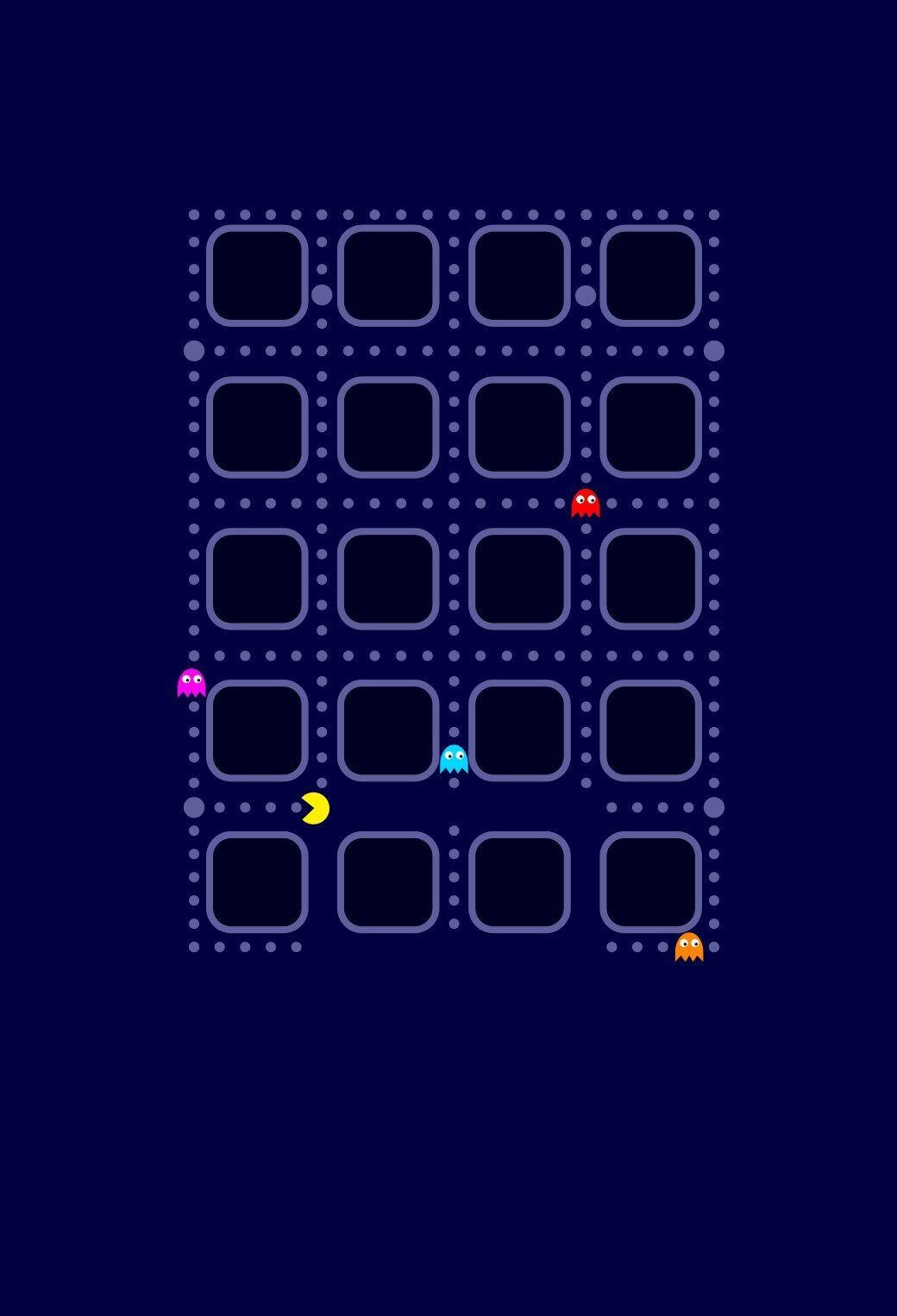 1040x1526 Pacman wallpaper updated for iOS 7