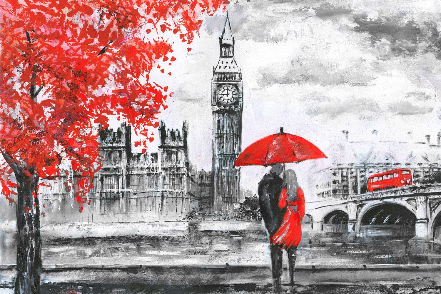 1500x1000 London Romance Wallpaper for Decor