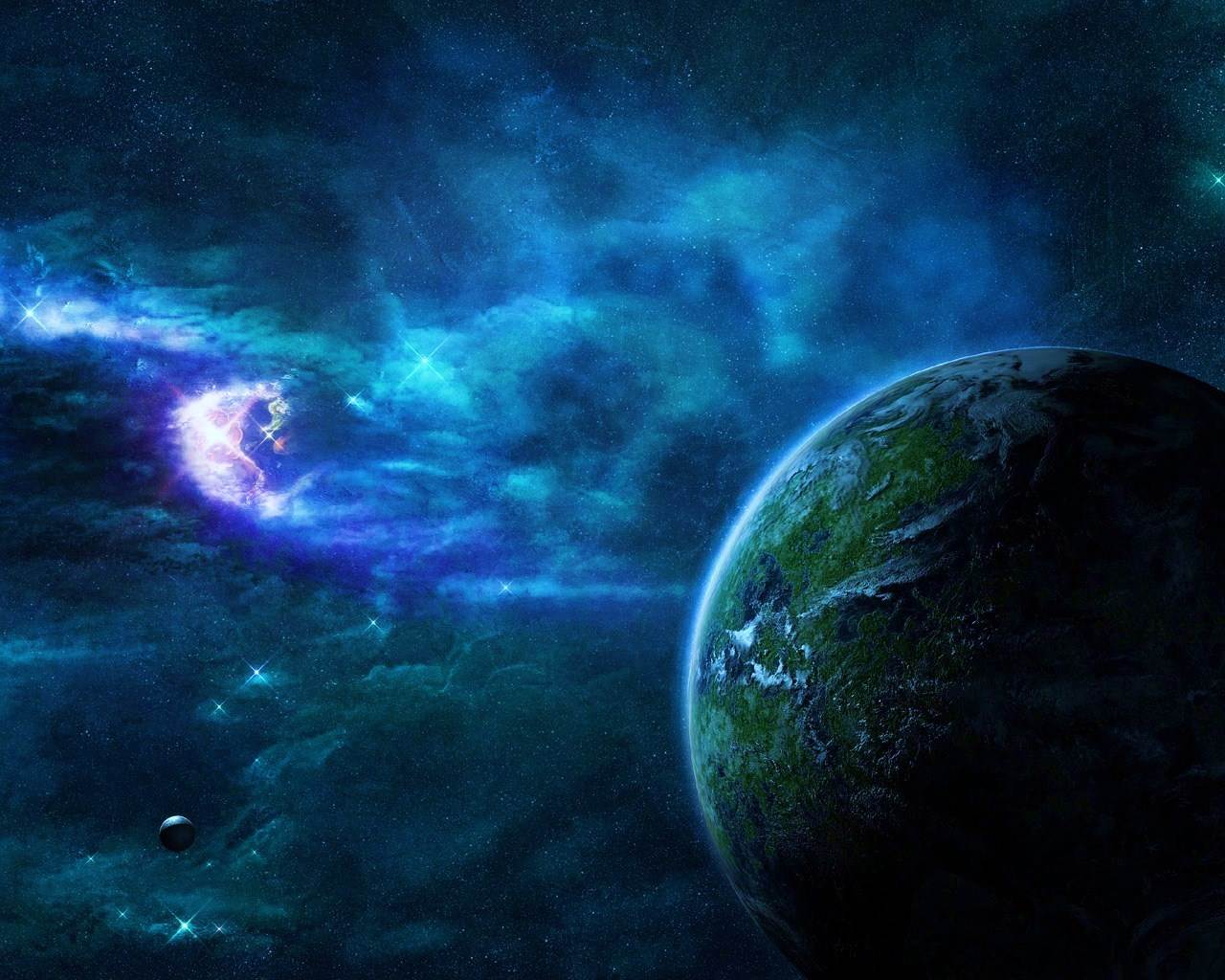 Green and Blue Space Wallpapers - Top Free Green and Blue Space ...