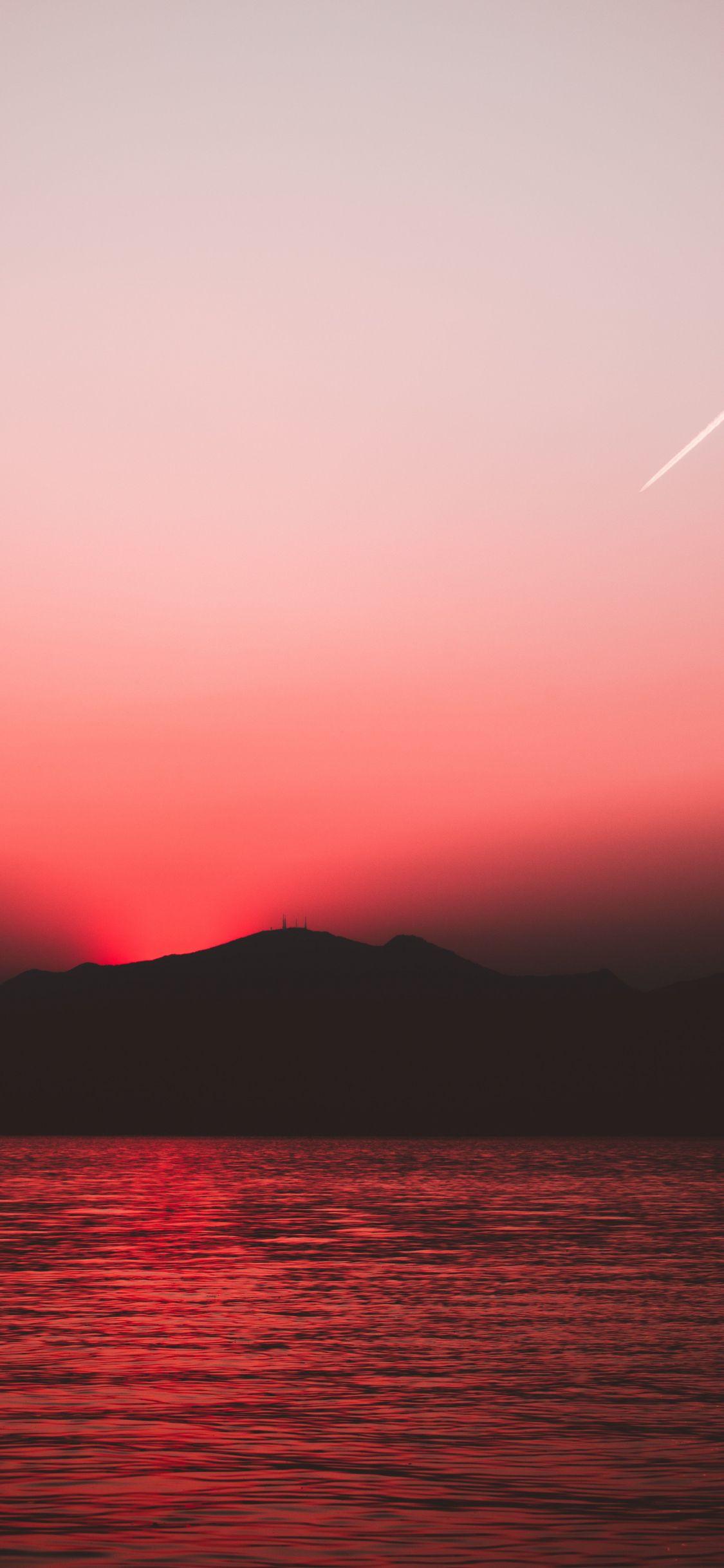 1125x2436 Download 1125x2436 wallpaper sunset, red sky, sunset, nature, hill