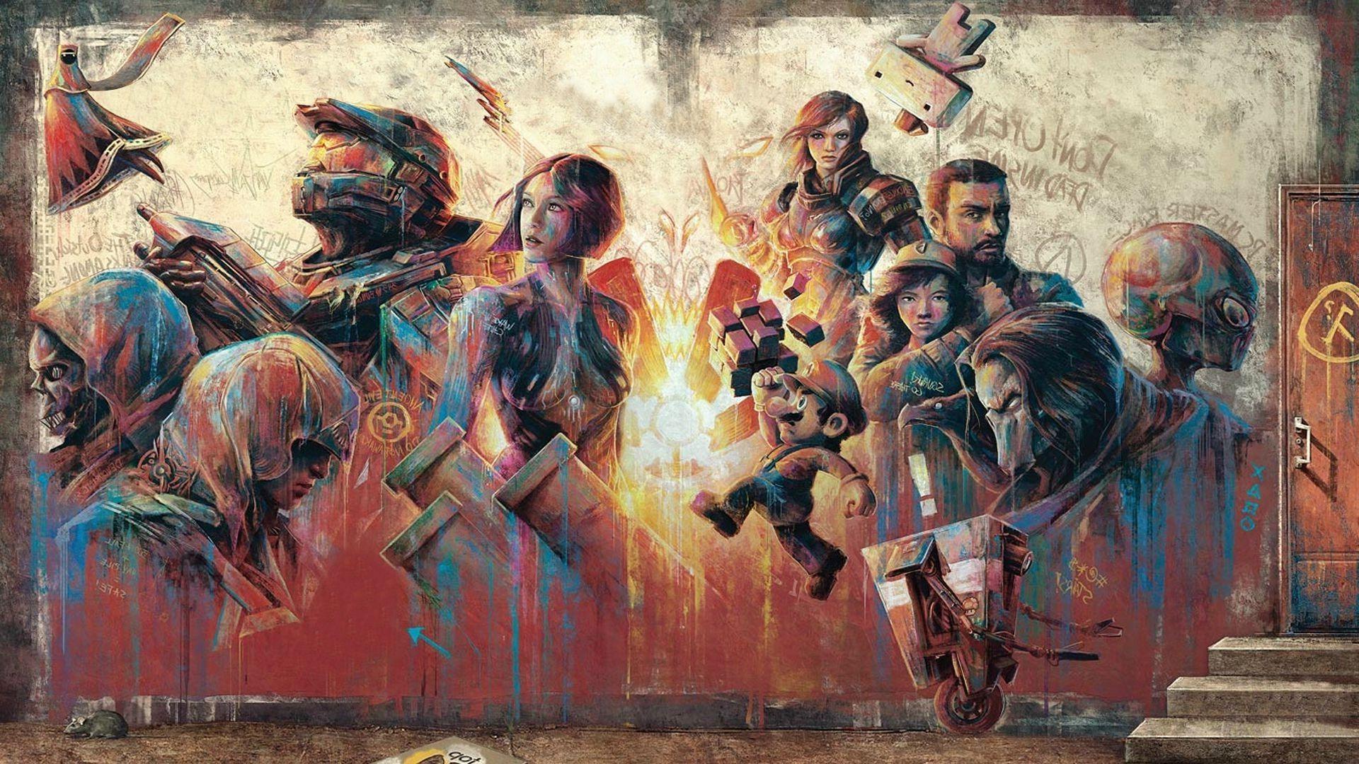 1920x1080 video Games, Super Mario, Mario Bros., The Walking Dead