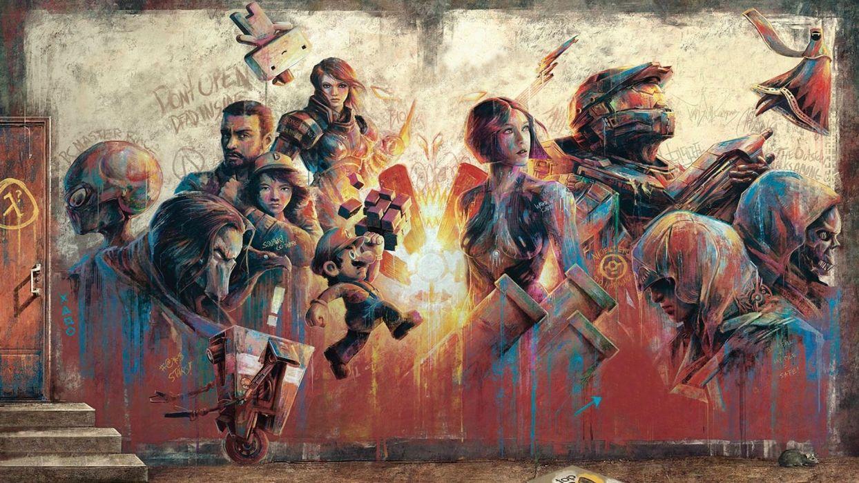 1244x700 Video Games Assassins Creed Mario Borderlands Half Life Mass