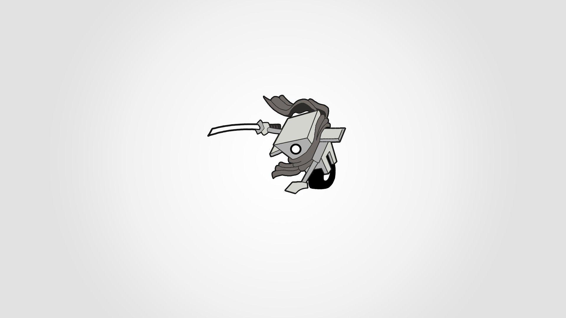 1920x1080 minimalistic, Borderlands, gray, claptrap wallpaper