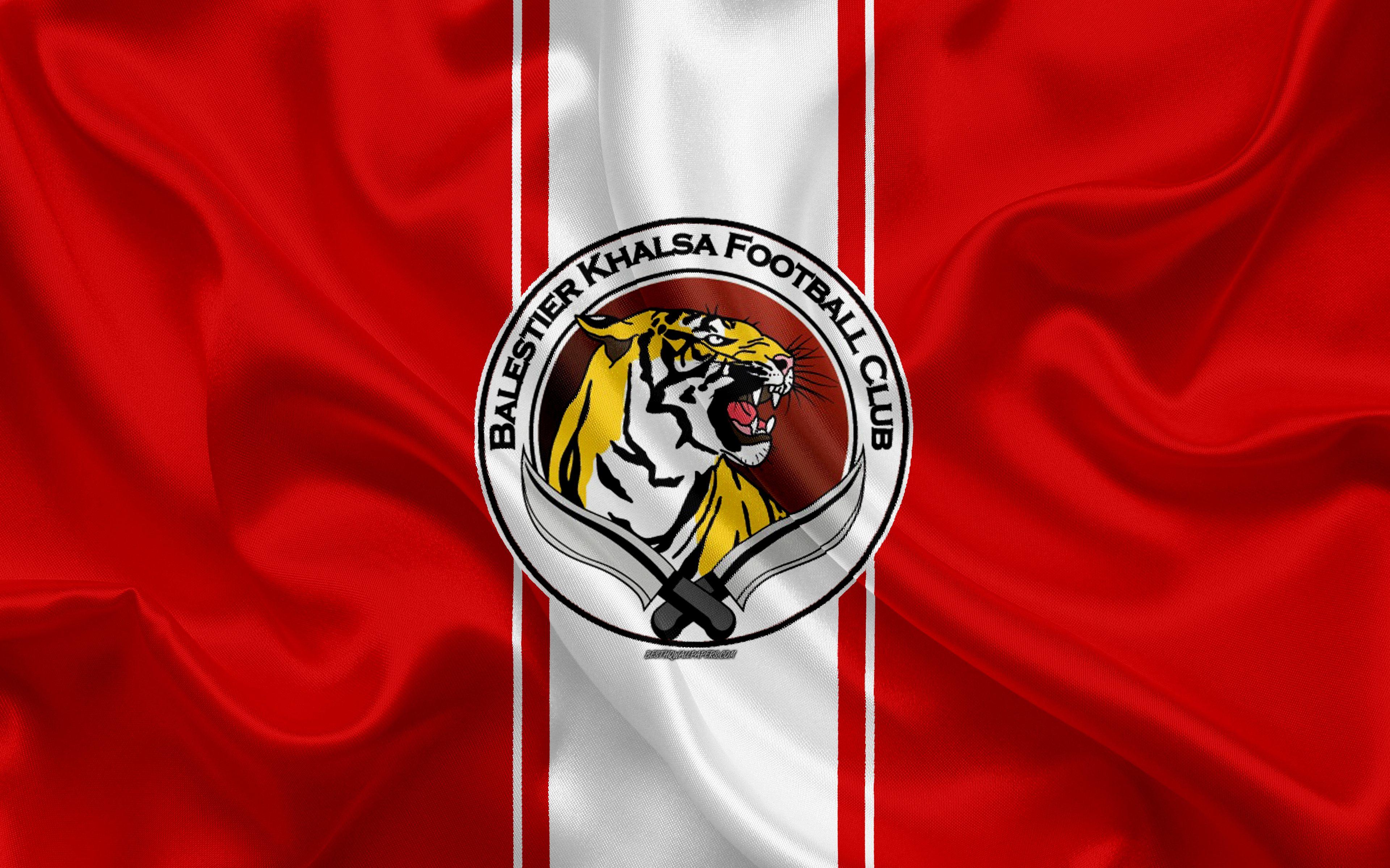 3840x2400 Download wallpaper Balestier Khalsa FC, 4k, silk texture