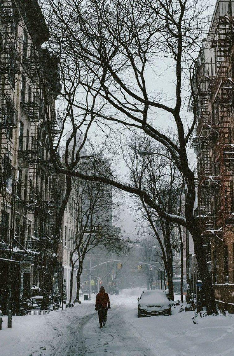 757x1152 iPhone New York Winter Snow Wallpaper