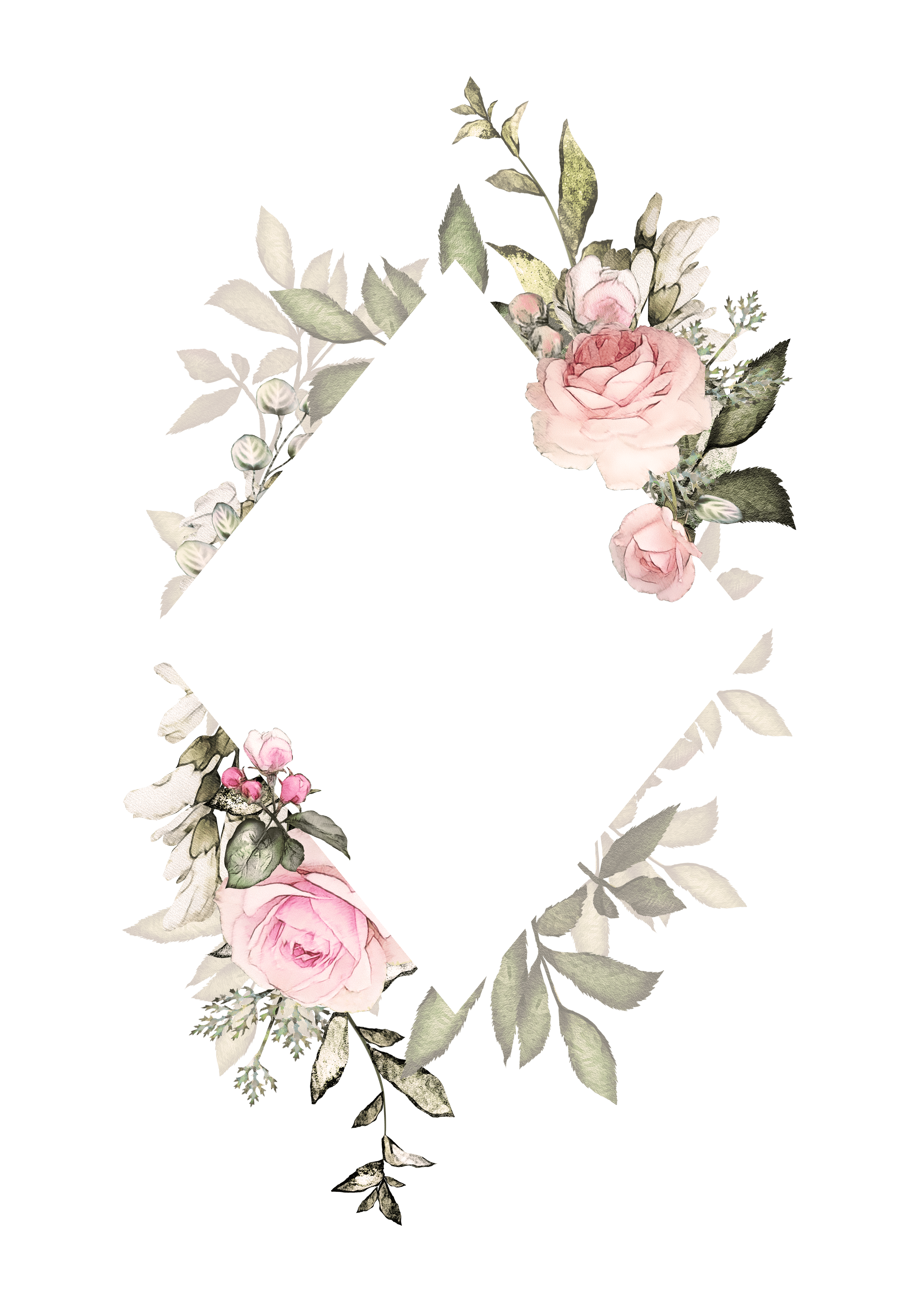 3877x5464 Frame. Floral. Geometric. Floral tattoo, Watercolor tattoo flower