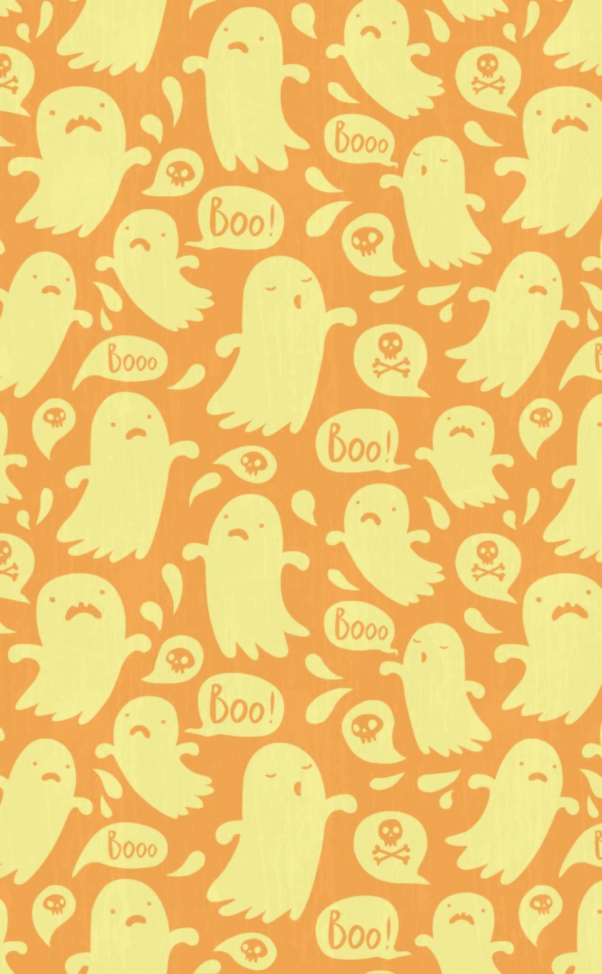 1237x2000 Cute Ghost Wallpaper