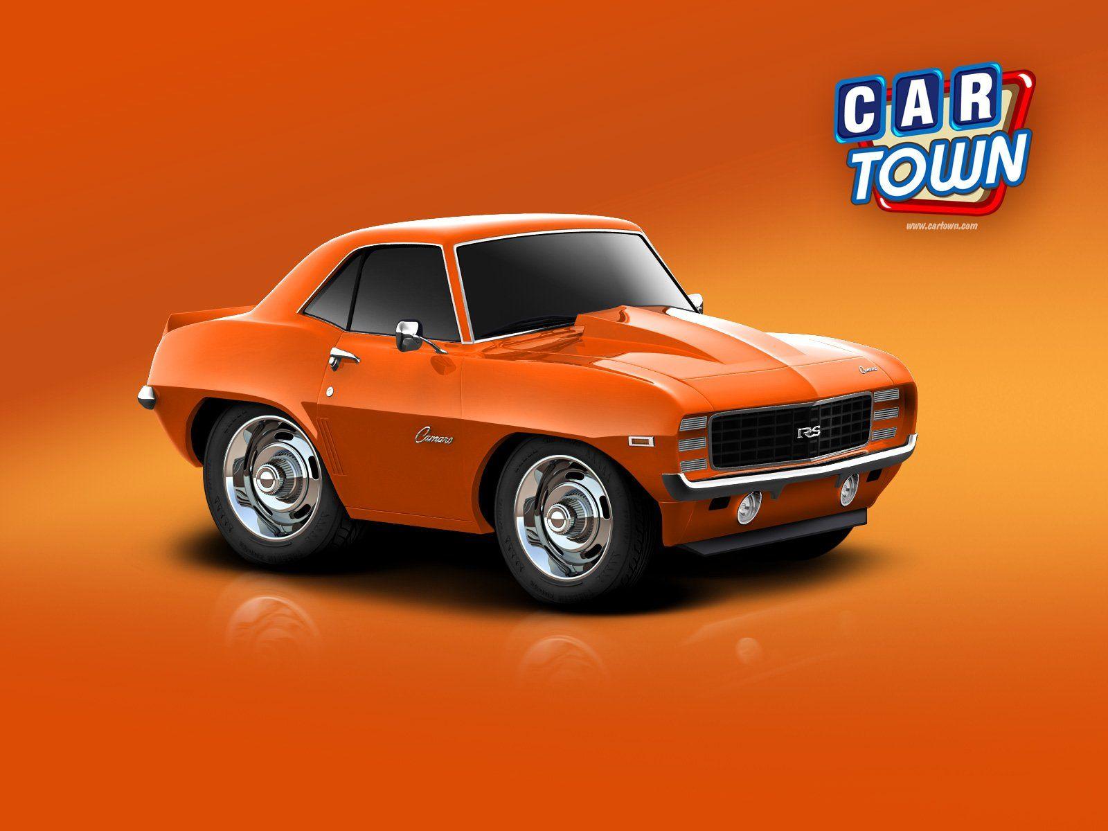 1600x1200 Orange Car Town Camaro Wallpaper