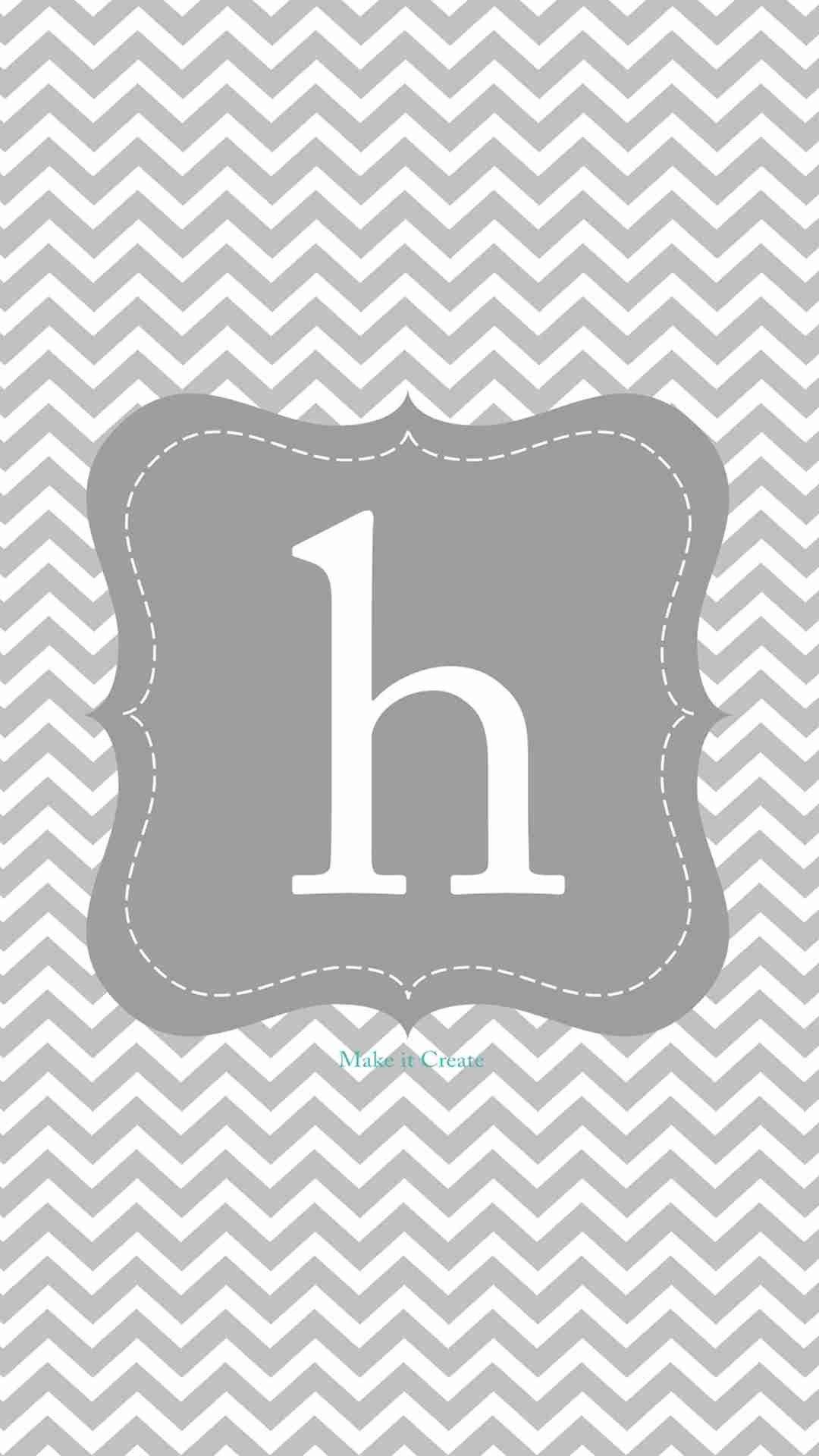 1080x1920 Monogram H Grey Square Chevron iPhone 6 Plus Wallpaper It