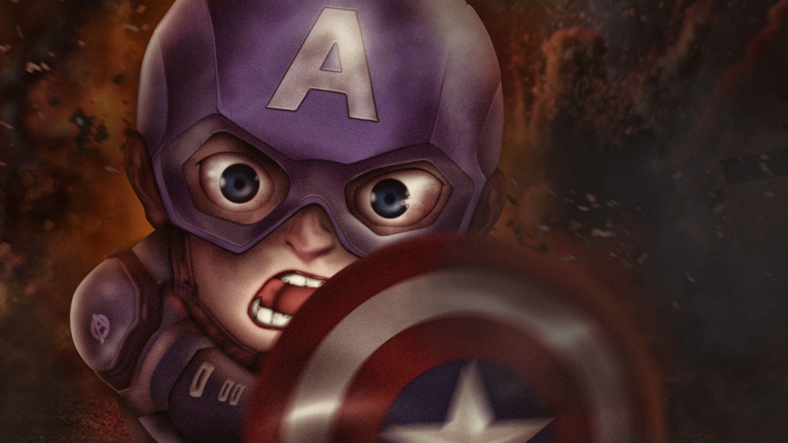 3200x1800 Chibi Captain America, HD Superheroes, 4k Wallpaper, Image