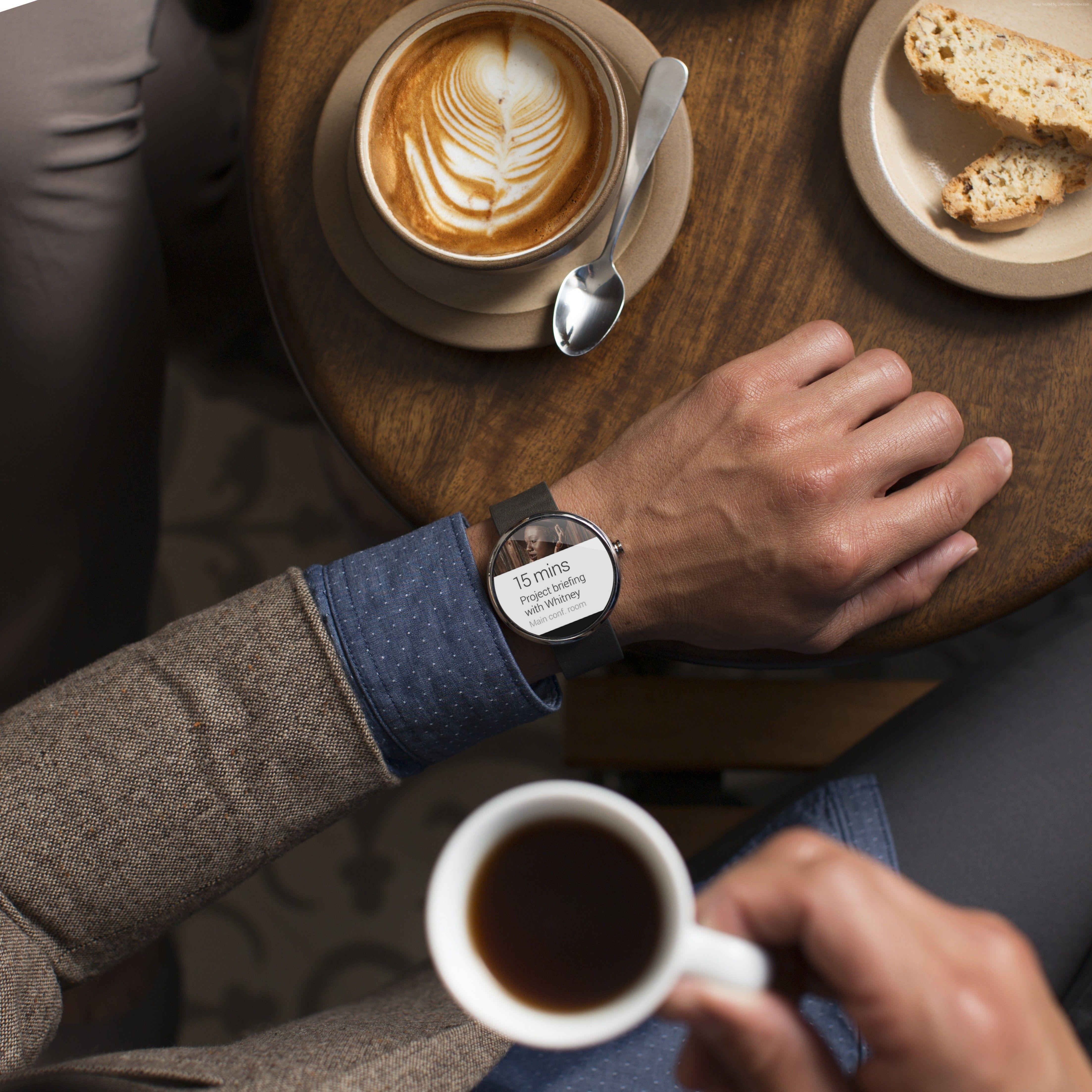 4412x4412 Wallpaper Moto watches, CES cafe, man, luxury, smart