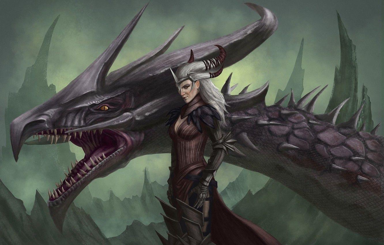 1332x850 Wallpaper rocks, dragon, head, art, witch, Dragon Age, Flemeth, Flemet image for desktop, section игры