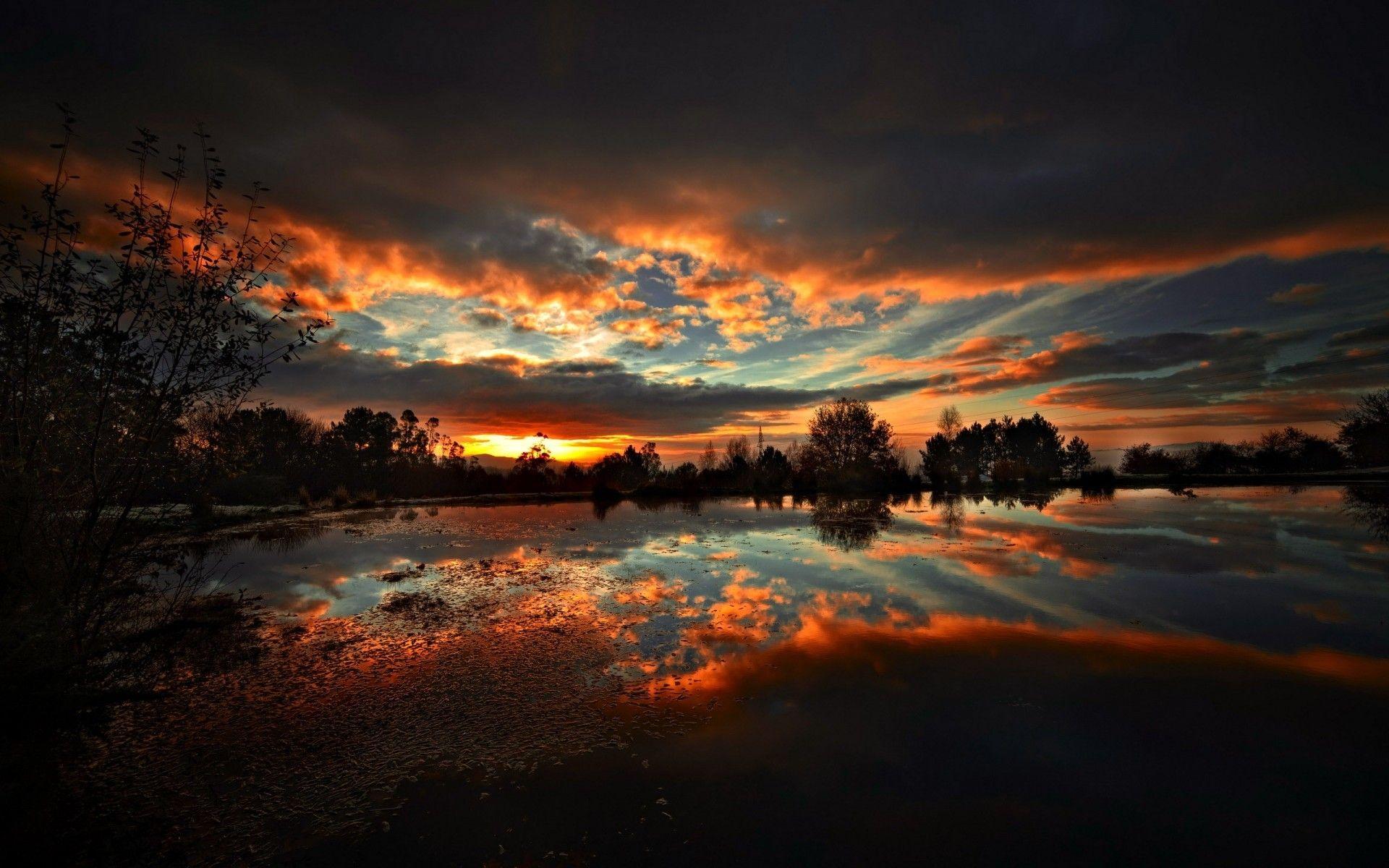 1920x1200 Winter Sunset Wallpaper