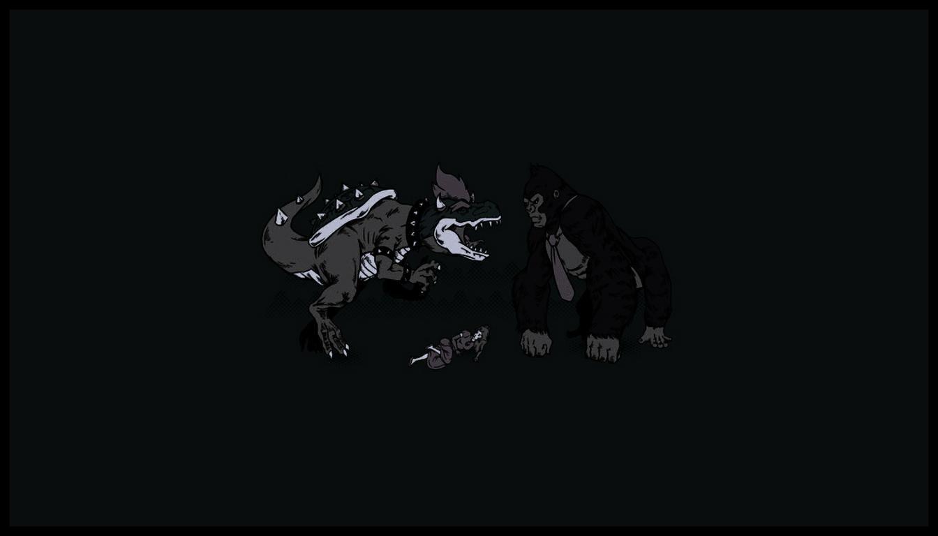 1344x768 Bowser and Donkey Kong Nintendo HD Wallpaper