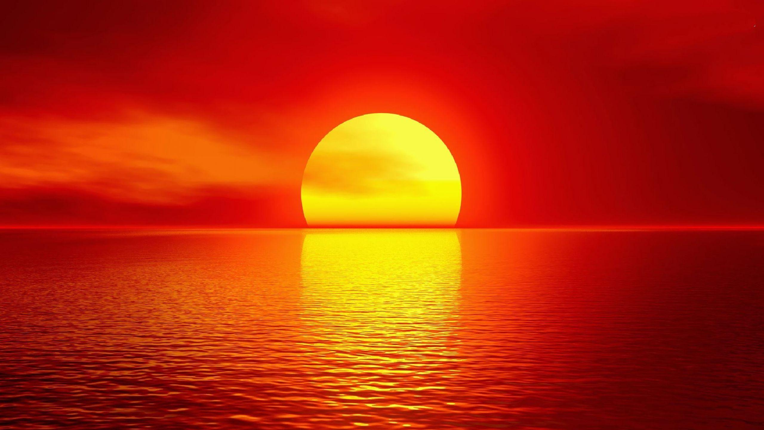 2560x1440 Amazing red sunset wallpaper HD free download