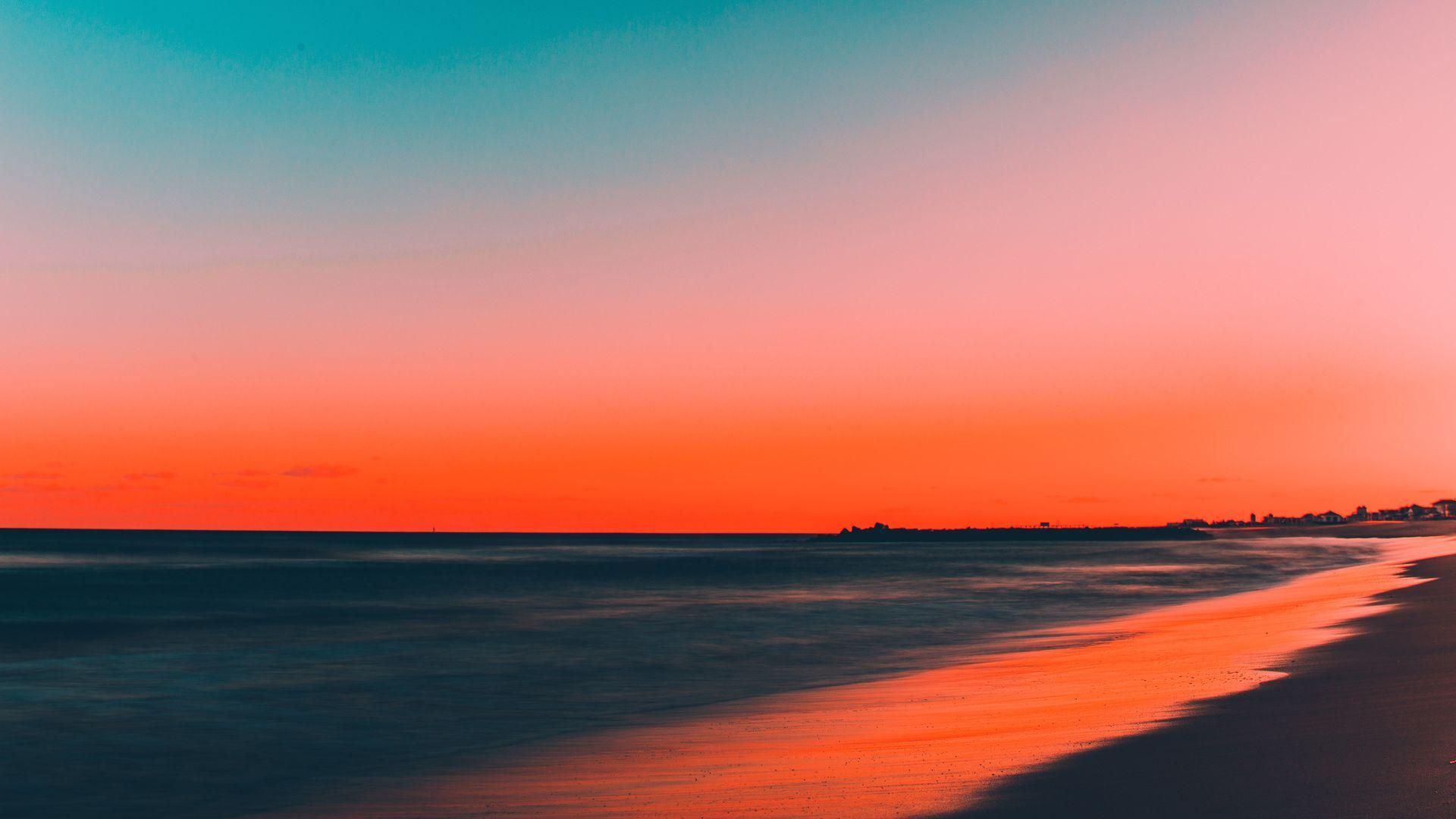 1920x1080 Beach Sunset 5k Laptop Full HD 1080P HD 4k Wallpaper, Image, Background, Photo and Picture