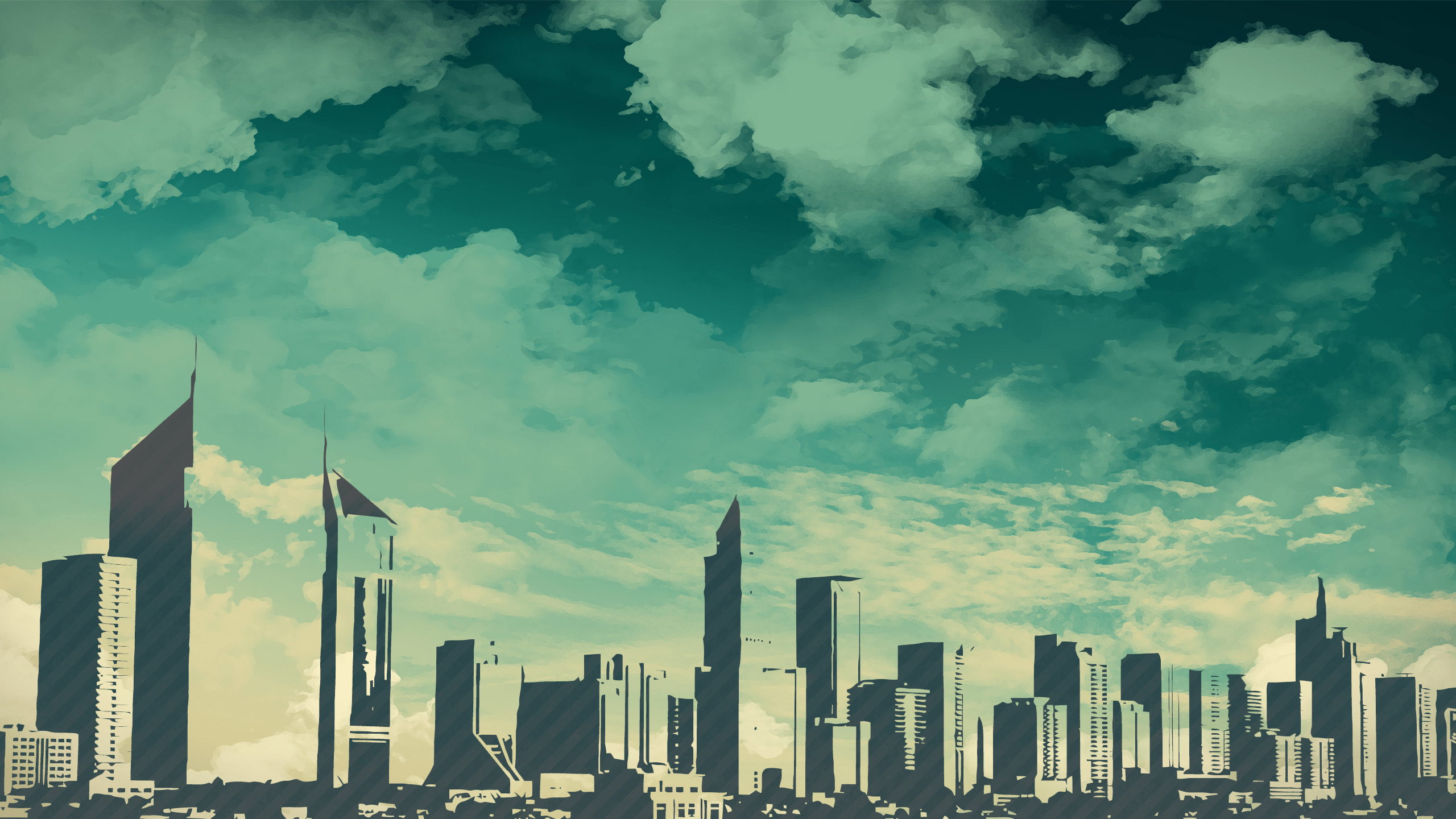 2560x1440 artwork, #Dubai, #cityscape, wallpaper. Digital wallpaper