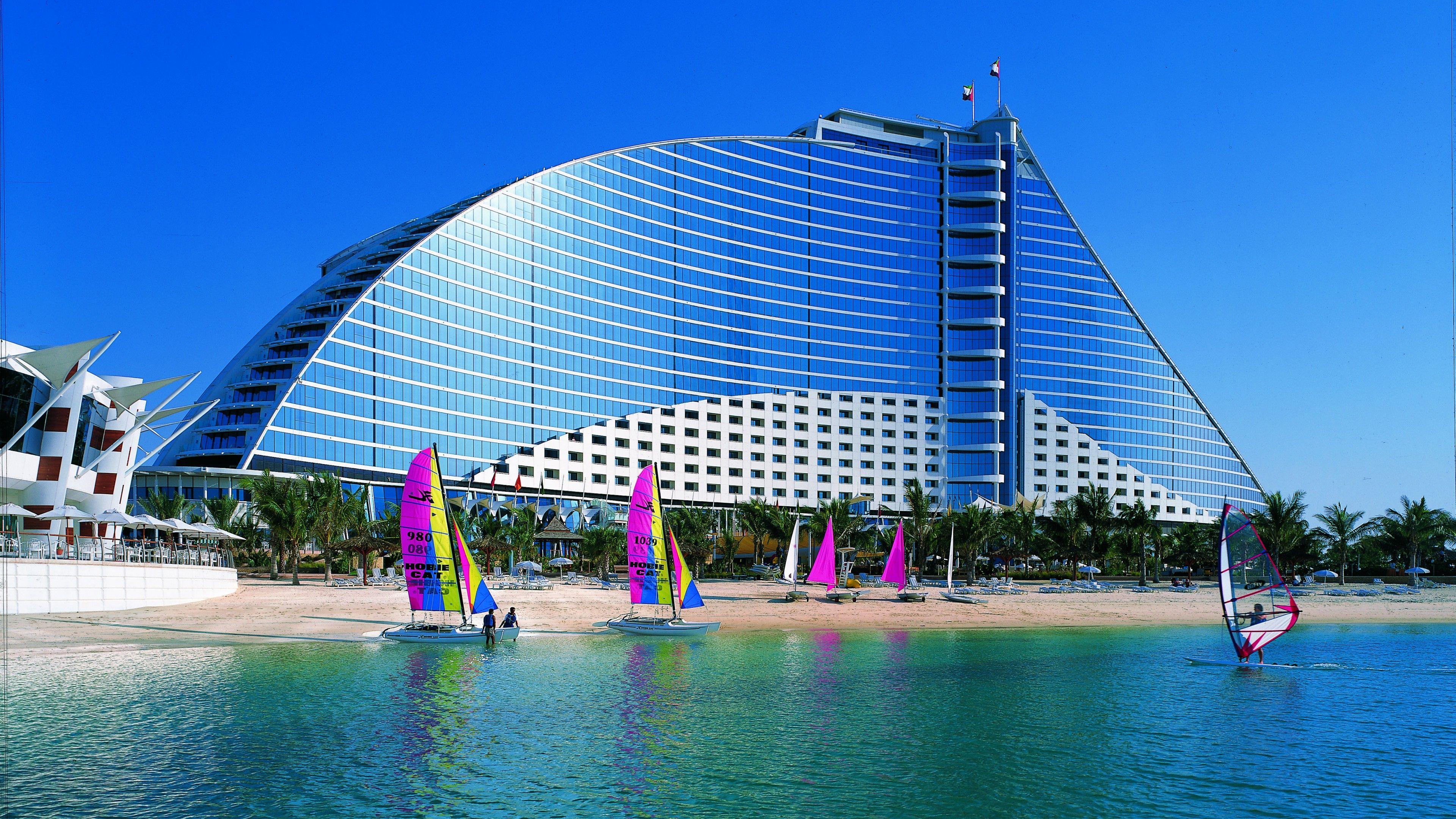 3840x2160 Wallpaper Jumeirah Beach, Dubai, Hotel, sea, ocean, water, sunny
