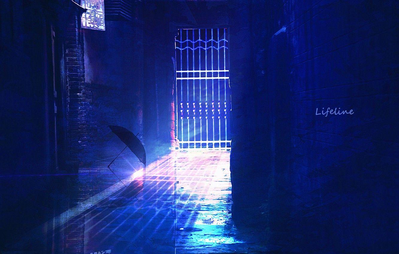 1332x850 Wallpaper the evening, umbrella, lane,
