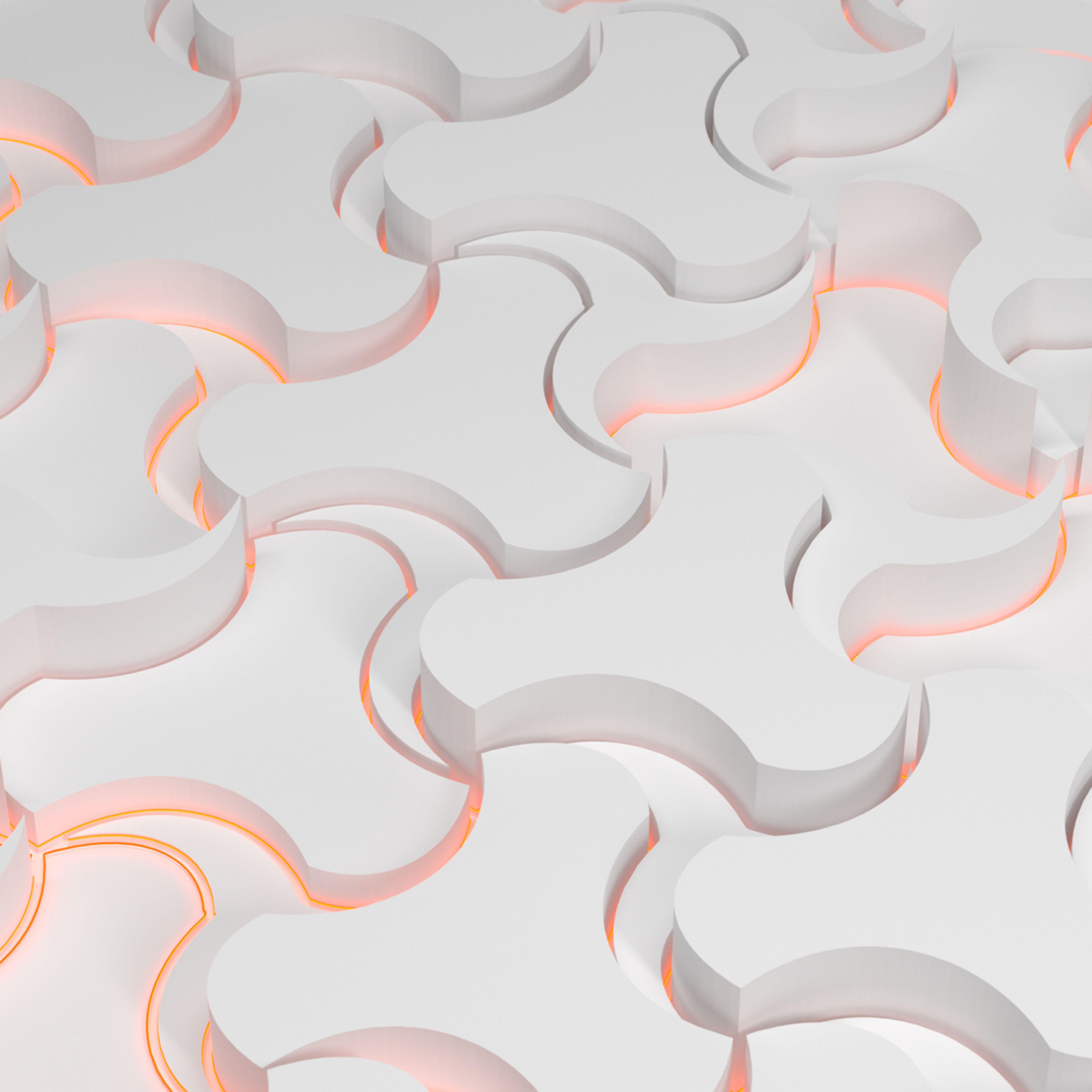 5120x5120 Abstract Dannyivan White Neon Light Pattern Background Wallpaper
