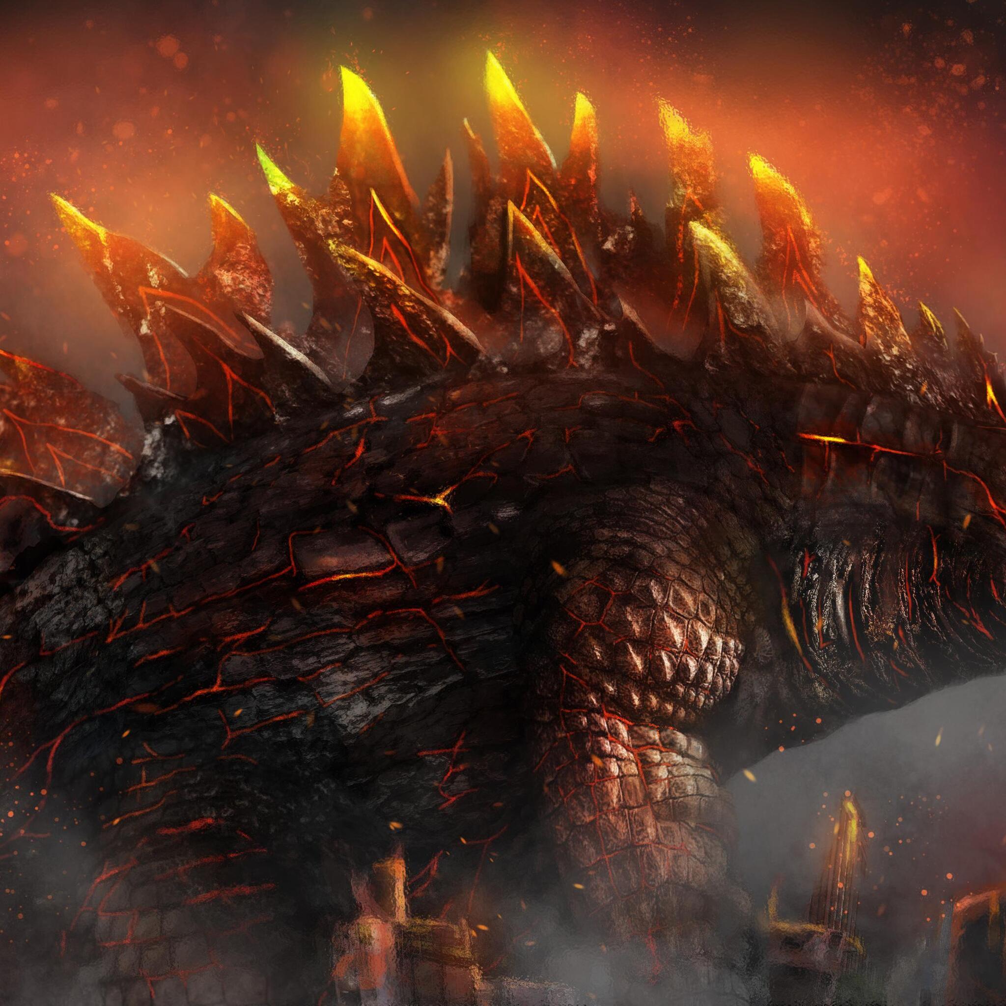 2048x2048 Fire Godzilla 4k Hình nền iPad Air HD 4k, Hình ảnh