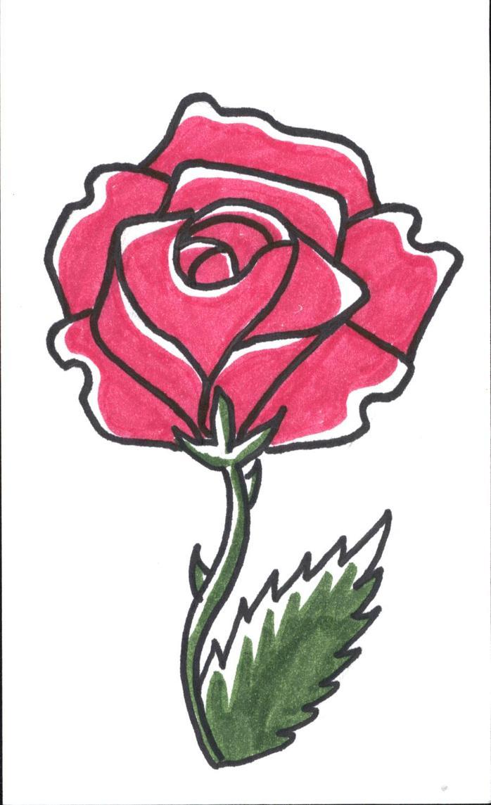 698x1145 a simple rose drawing be3780ec