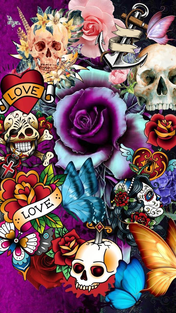 Love Skulls And Roses Wallpapers Top Free Love Skulls And Roses