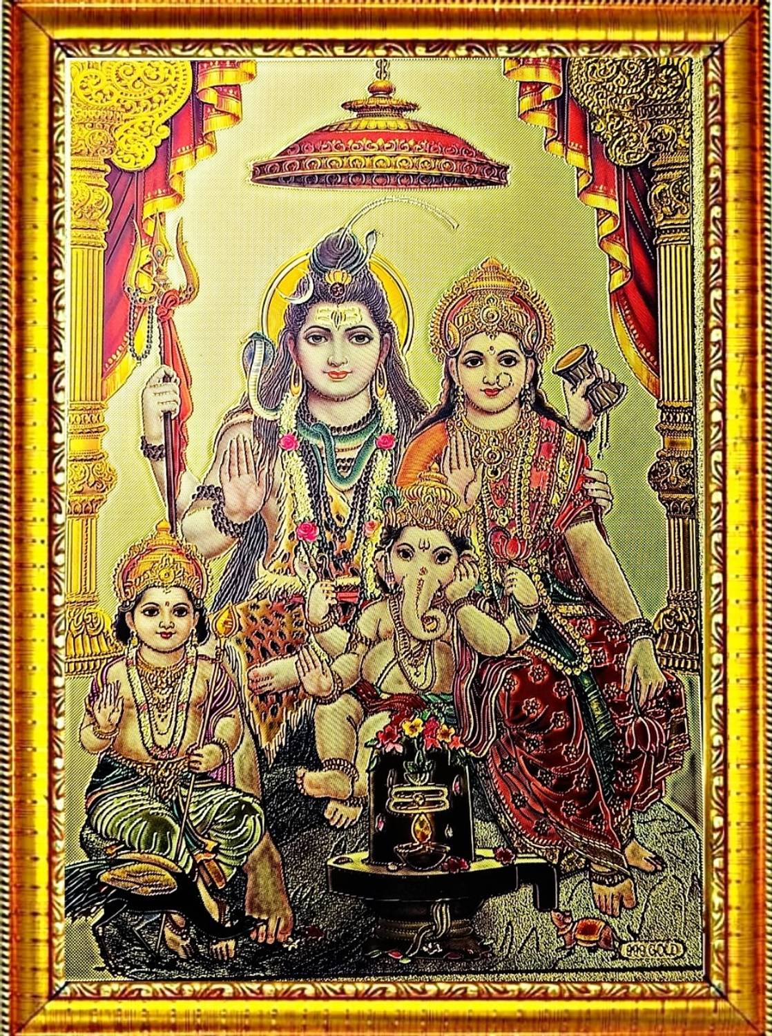 1118x1500 SL GIFTS SHIVA PARVATI PAINTING DIGITAL REPRINT 8 INCH X 10 INCH PAINTING ( WITH FRAME ) Religious Frame Price in India SL GIFTS SHIVA PARVATI PAINTING DIGITAL REPRINT 8