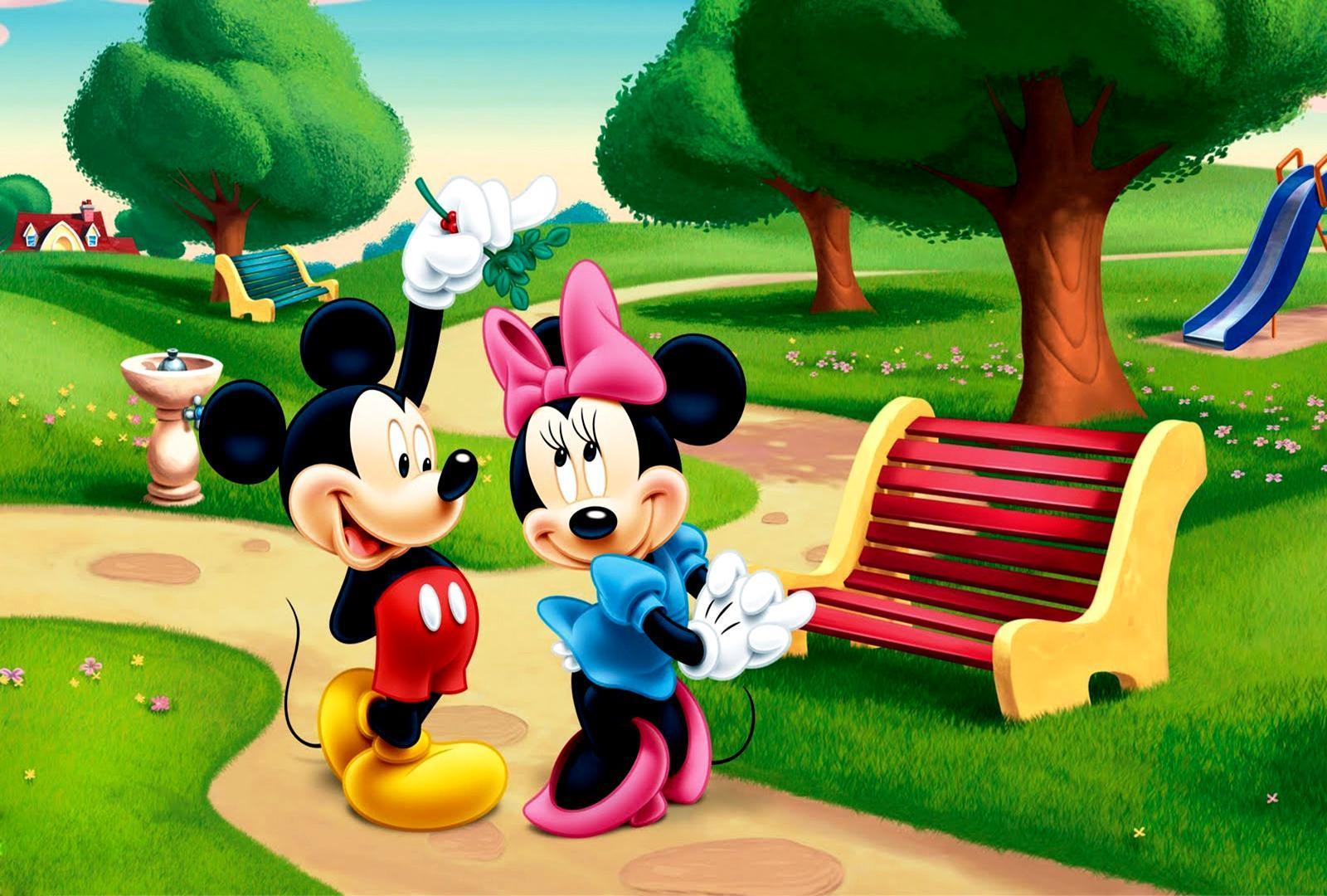1600x1080 Hình nền dễ thương Mickey và chuột Minnie HD cho Android