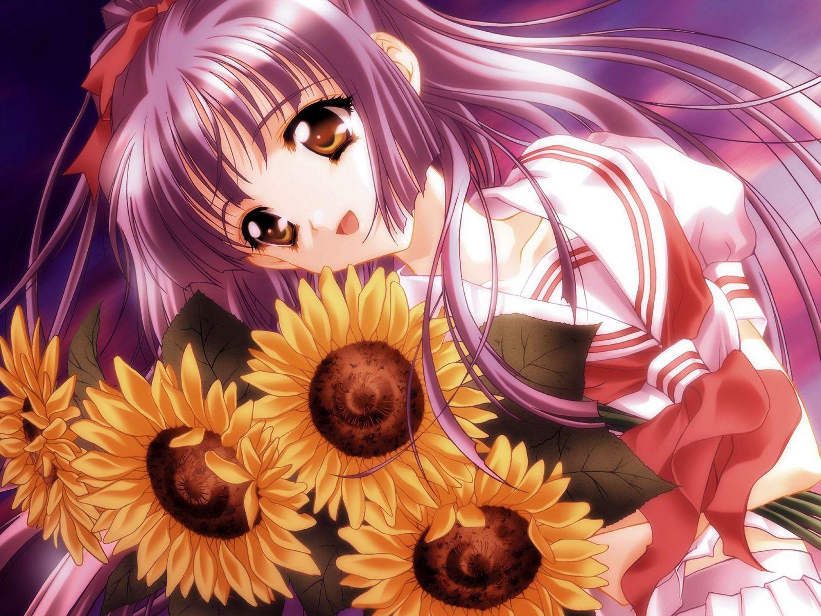 Anime Anime Girls Flowers Butterfly Brunette Green Eyes Flower In Hair  Wallpaper  Resolution1200x1671  ID1357421  wallhacom