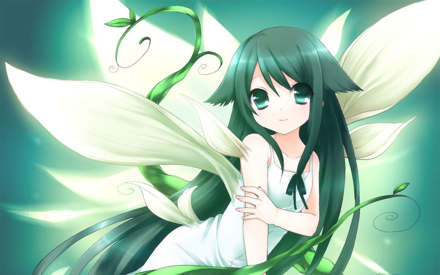 1440x900 Flower Anime Girl Wallpaper