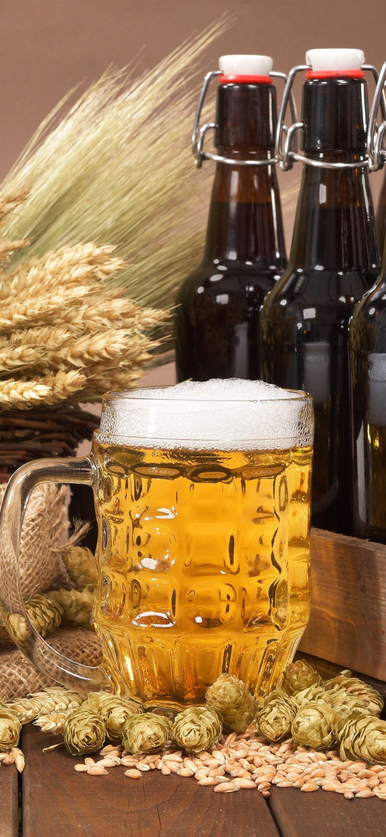 1242x2688 Beer, Foam, Wheat, Hops, Bottles 1242x2688 IPhone 11 Pro XS Max