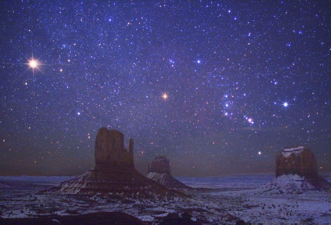 1400x950 APOD: 2014 February 2 and Orion over Monument Valley