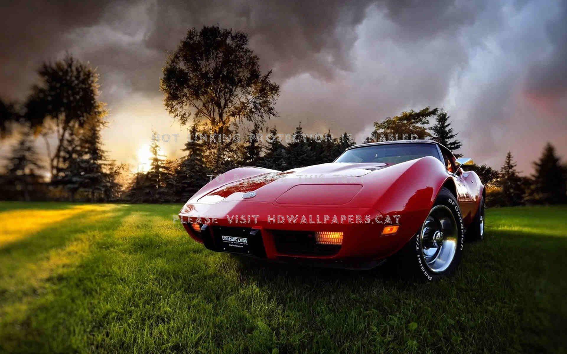 1920x1200 red corvette convertible chevrolet topdown