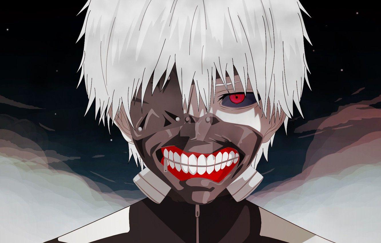 1332x850 Wallpaper monster, anime, red eyes, boy, asian, human, mask, manga