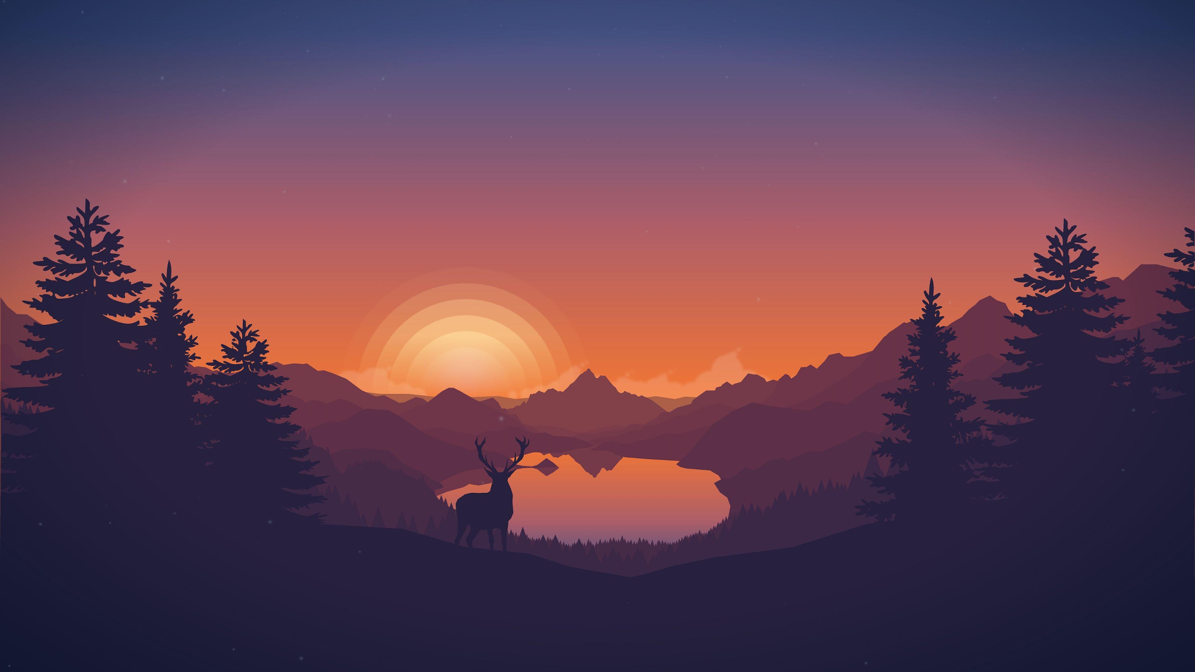 Minimalist Forest Sunset Wallpapers - Top Free Minimalist Forest Sunset
