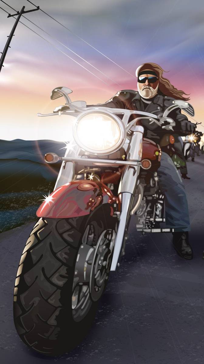 672x1200 Old School Chopper wallpaper