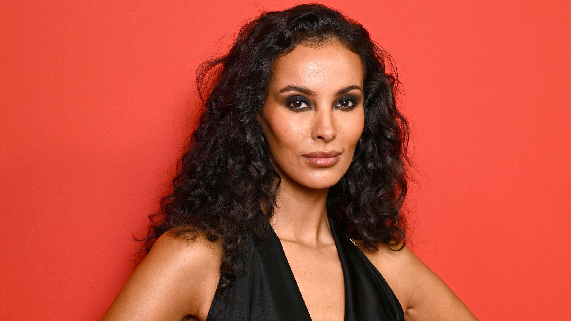1920x1080 Maya Jama Perfects The Plunging Neckline Aesthetic In Leather Cut Out Skirt And Top Look