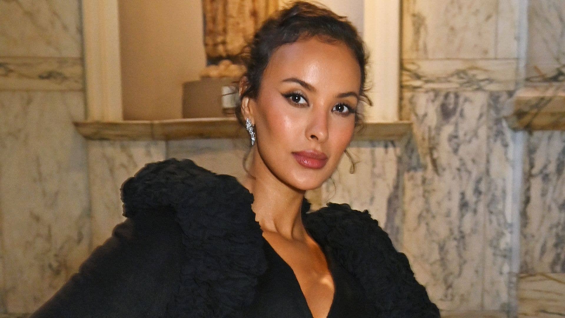 1920x1080 Maya Jama puts a feather and lace twist on the Little Black Dress