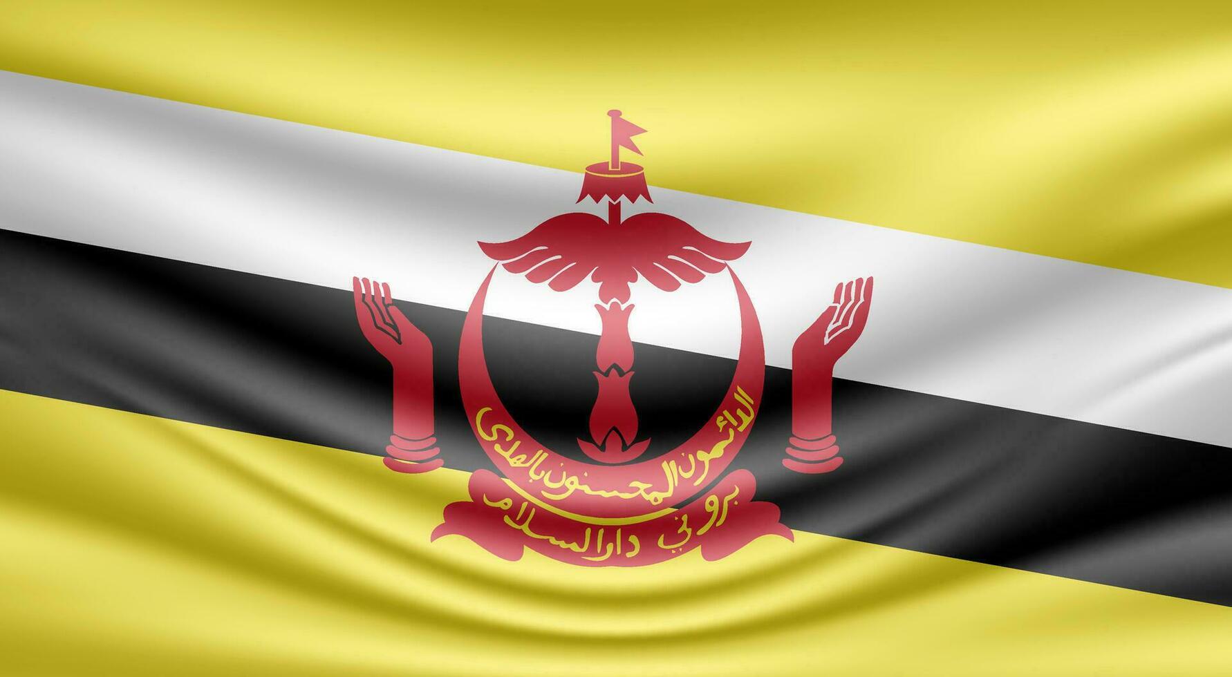 1782x980 Brunei darussalam wavy nation flag vector background design