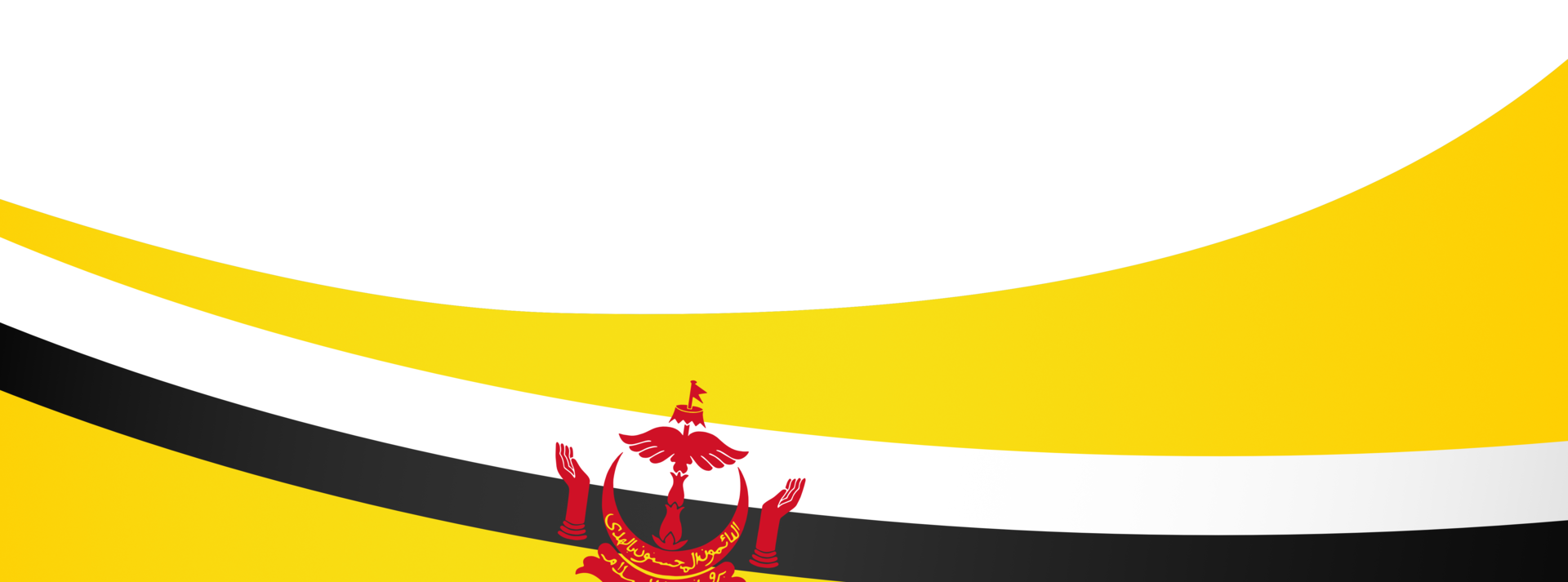 1920x713 Brunei flag wave isolated on png or transparent background 18890606 PNG