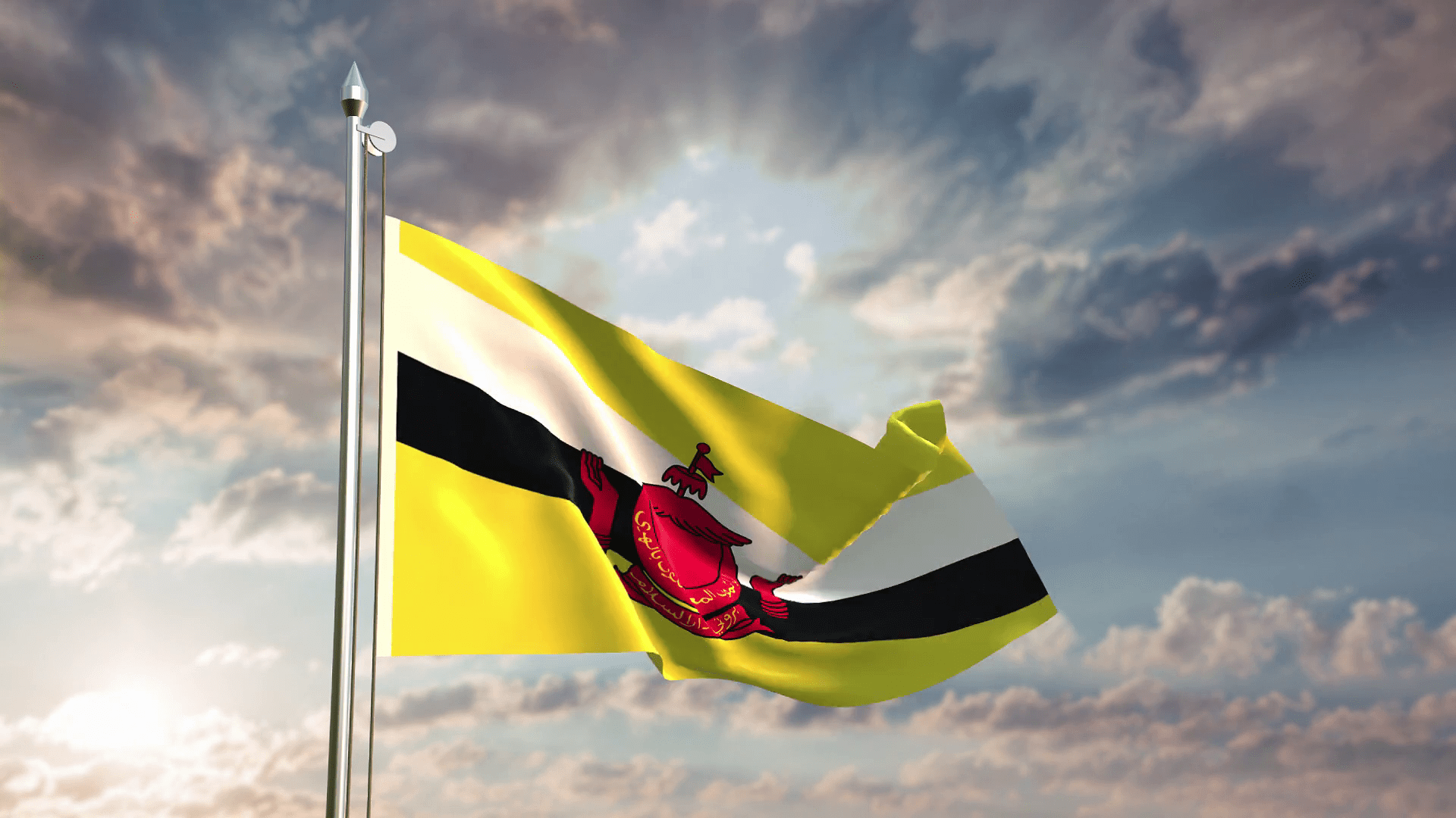 1920x1080 Brunei Flag. Colors motion background
