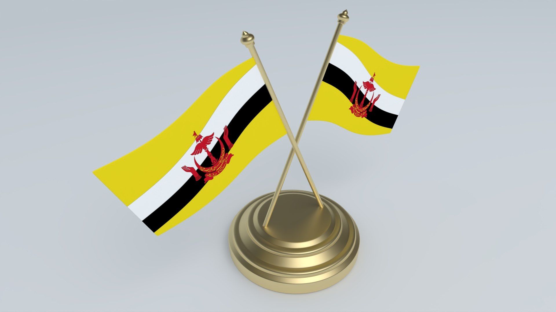 1920x1080 3D Flag Of Brunei 3D Model