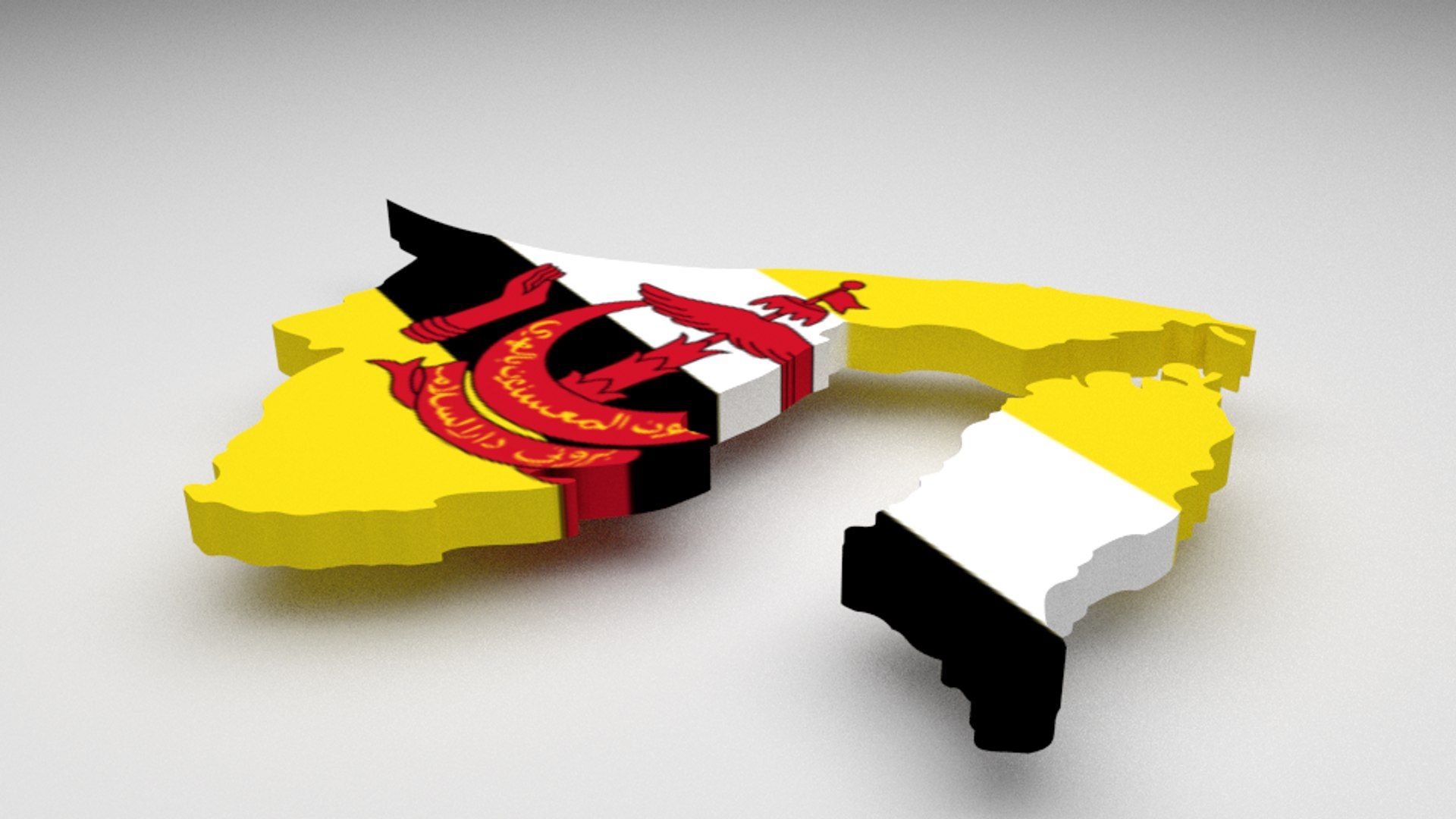 1920x1080 Brunei Flag 3D Model