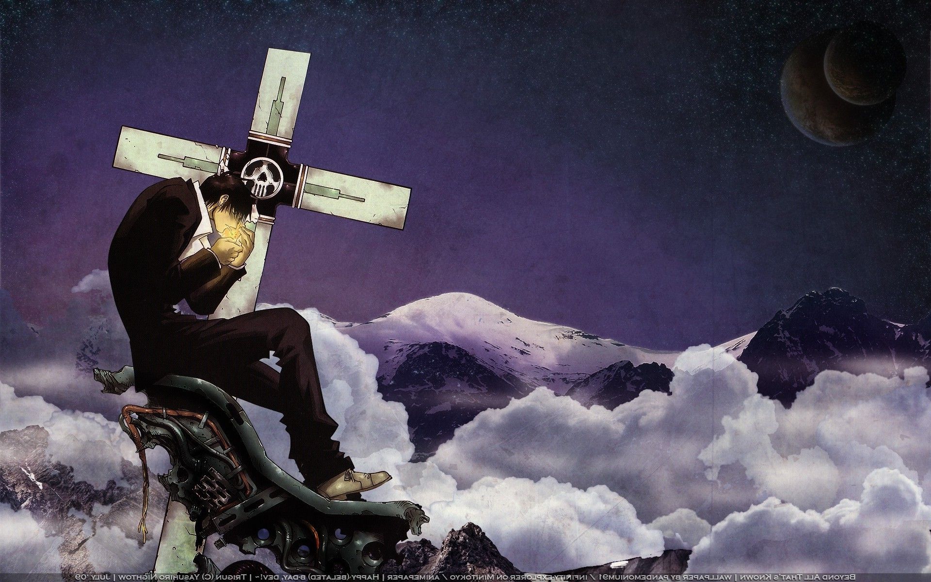 1920x1200 Trigun, Nicholas D. Wolfwood, Machine Gun, Futuristic, Anime Wallpaper HD / Desktop and Mobile Background