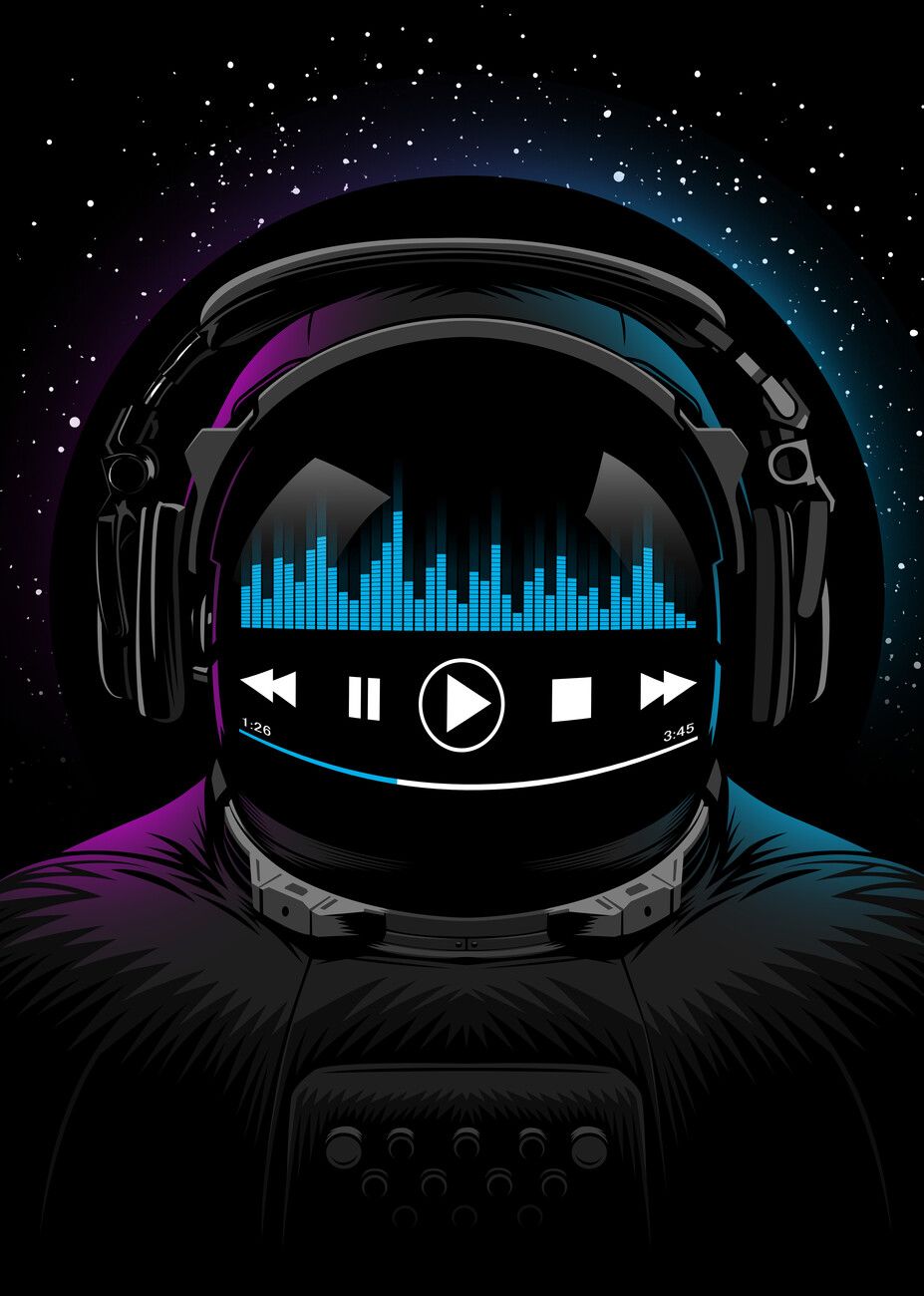 927x1300 Headphones Art Music Poster Astronaut Music Headphones Wall Art 3 1 FREE Europosters
