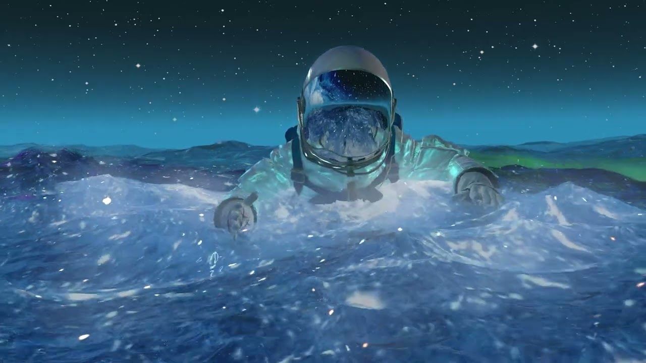 1280x720 Astronaut in the Ocean 1 Hour Animated Background HD Screensaver